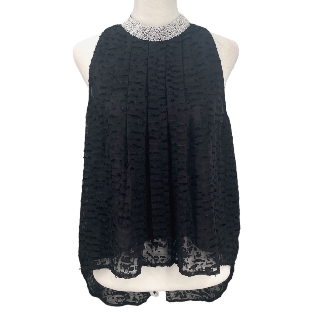 Anthropologie Sachin & Babi Pearl Neck Tank, Black, Size 4P